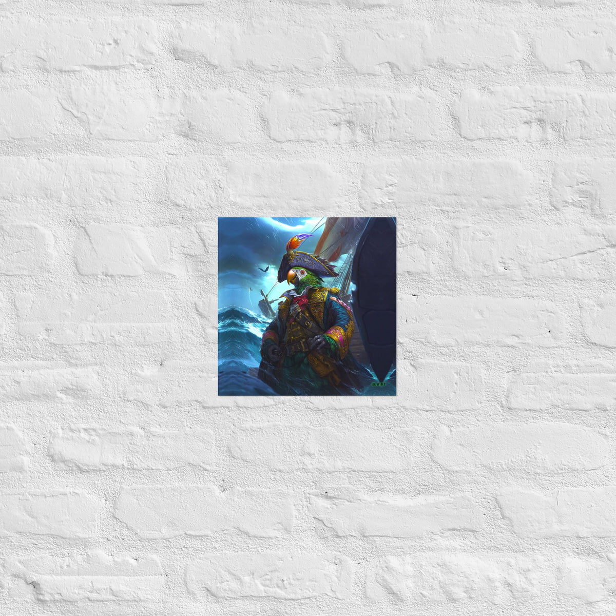 Captain Plume the Pirate Parrot - Photo Paper Poster - BBairt