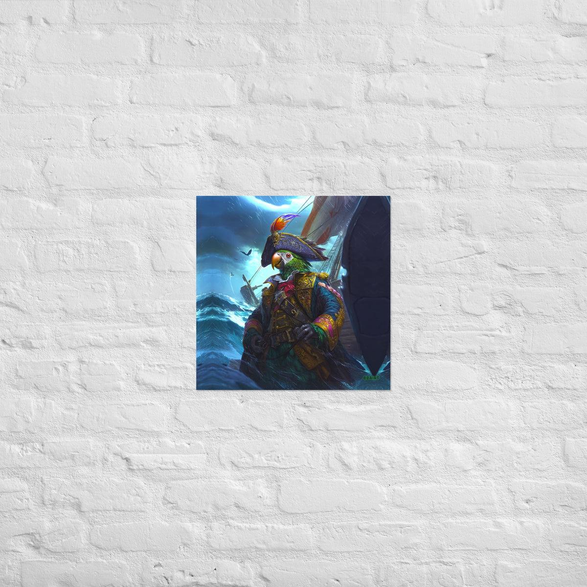 Captain Plume the Pirate Parrot - Photo Paper Poster - BBairt