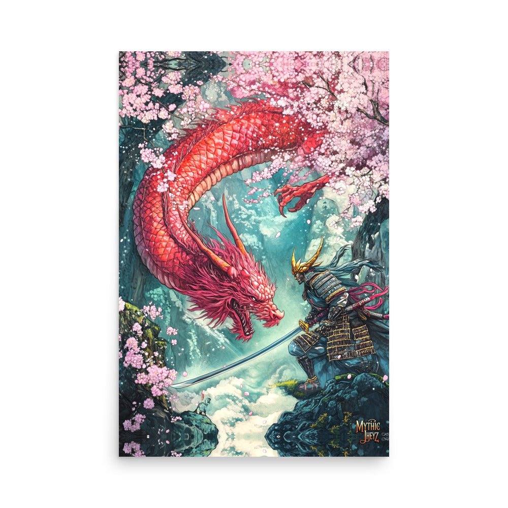 Cherry Blossom Clash Photo Paper Poster - Mythic Jheyz Collection - BBairt