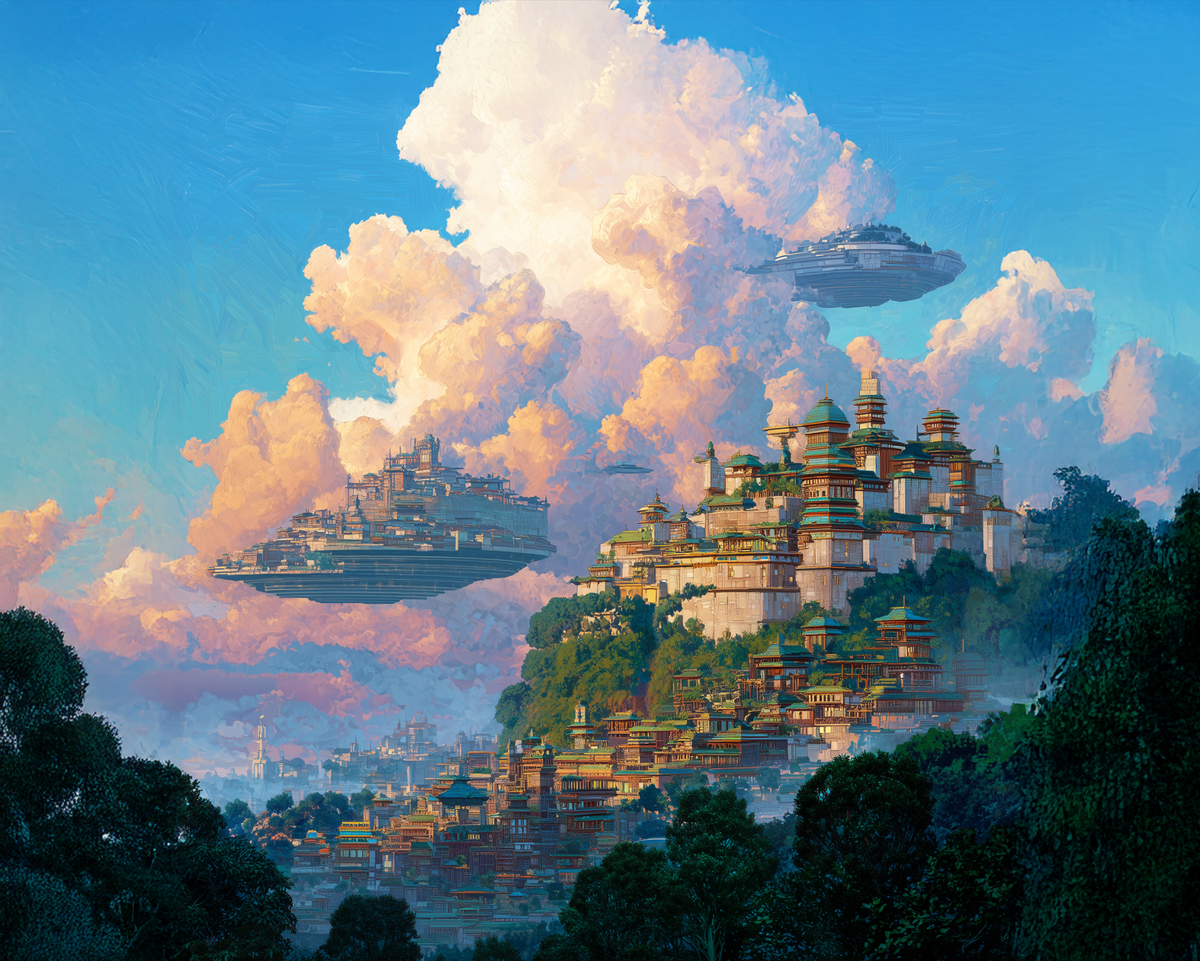 Citadels of the Cumulus Way Desk Mat - BBairt