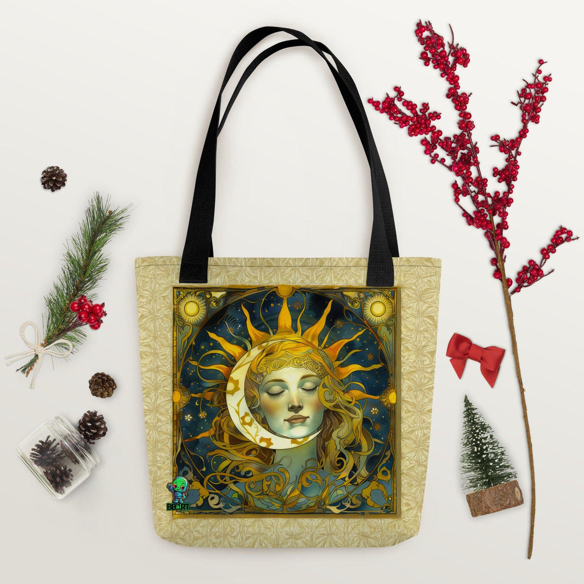 Cosmic Harmony: Sun and Moon Balance - Eco Tote Bag - BBairt