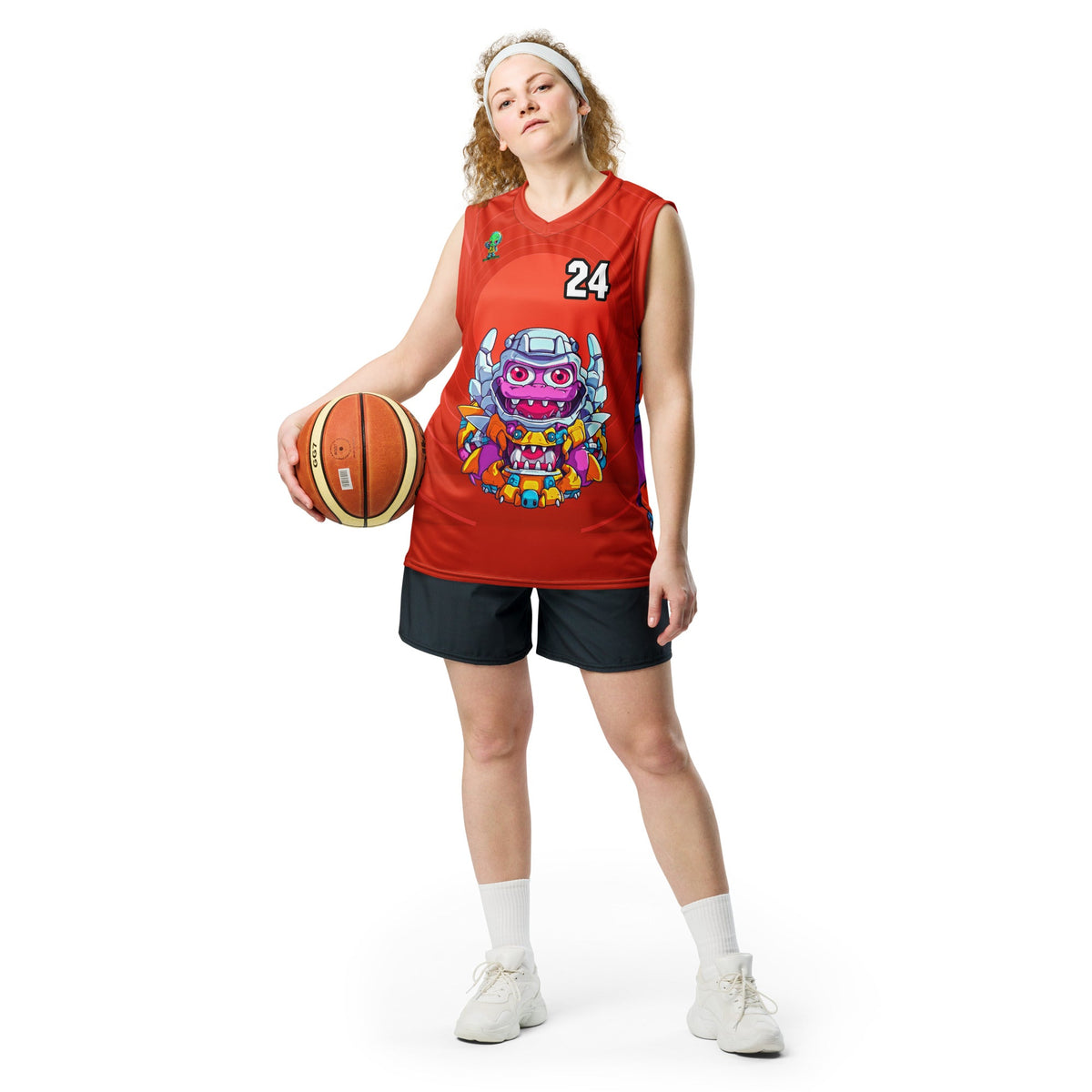 Cyber Critter - Recycled unisex basketball jersey - Crimson Vortex Colorway - BBairt