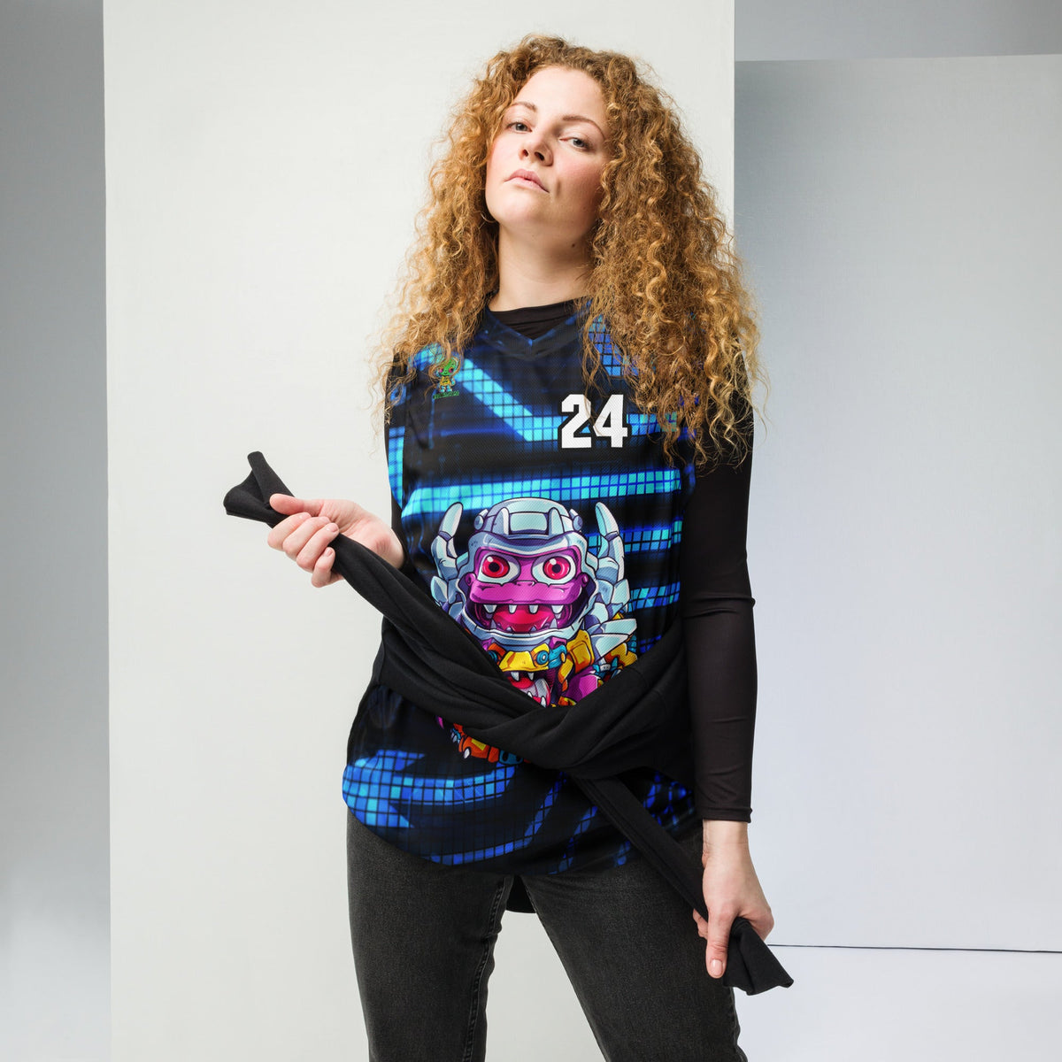 Cyber Critter - Recycled unisex basketball jersey - Digital Pulse Colorway - BBairt