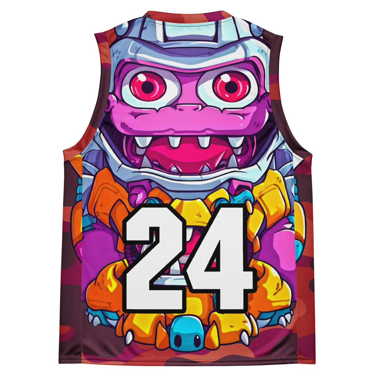 Cyber Critter - Recycled unisex basketball jersey - Inferno Camo Colorway - BBairt