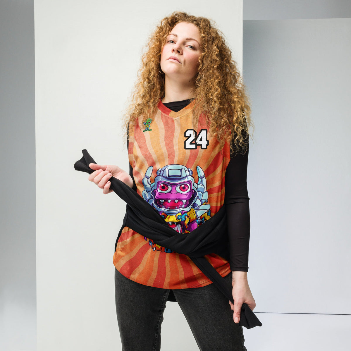 Cyber Critter - Recycled unisex basketball jersey - Solar Flare Colorway - BBairt