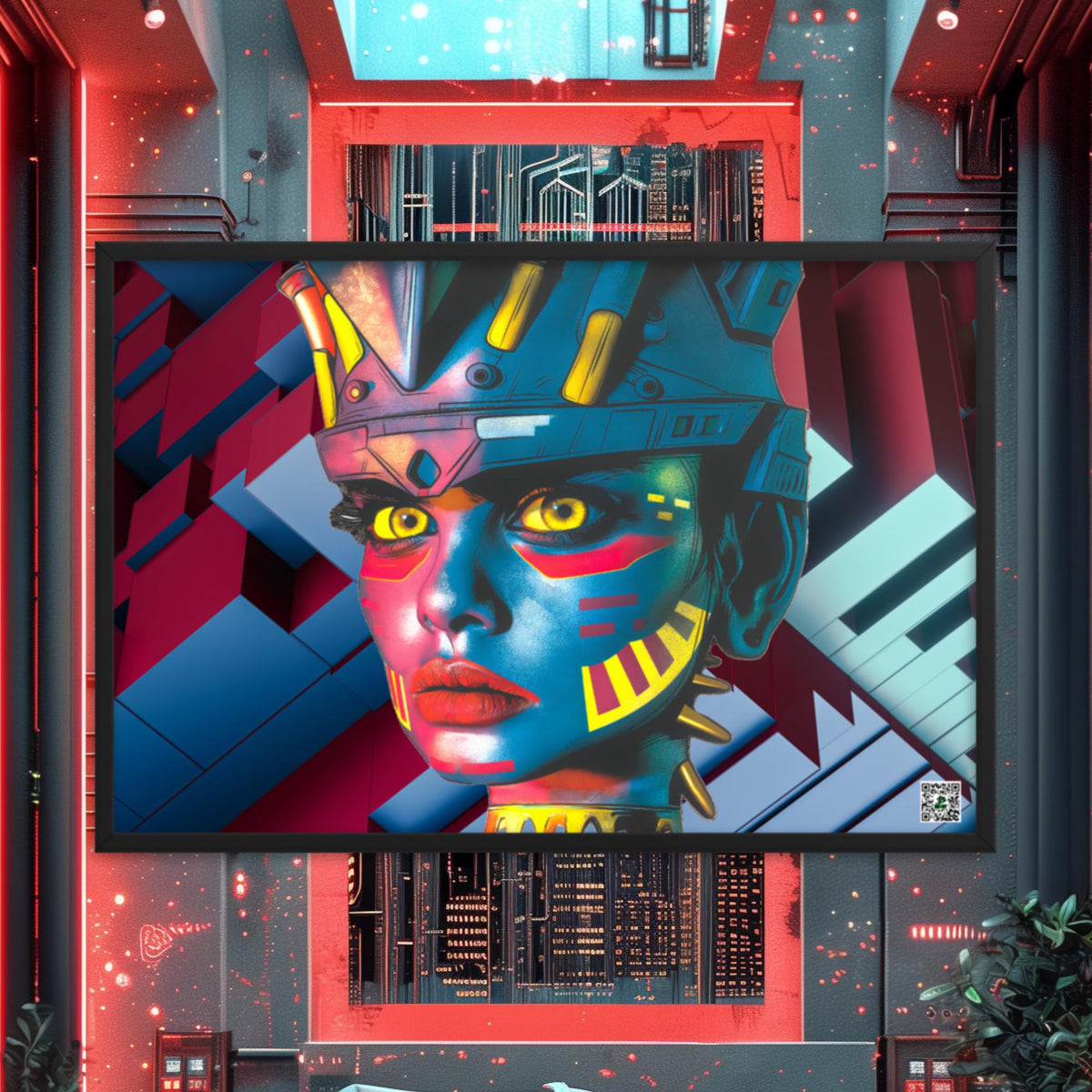 Cyber Empress - Framed photo paper poster - Geometric Pulse Colorway - BBairt