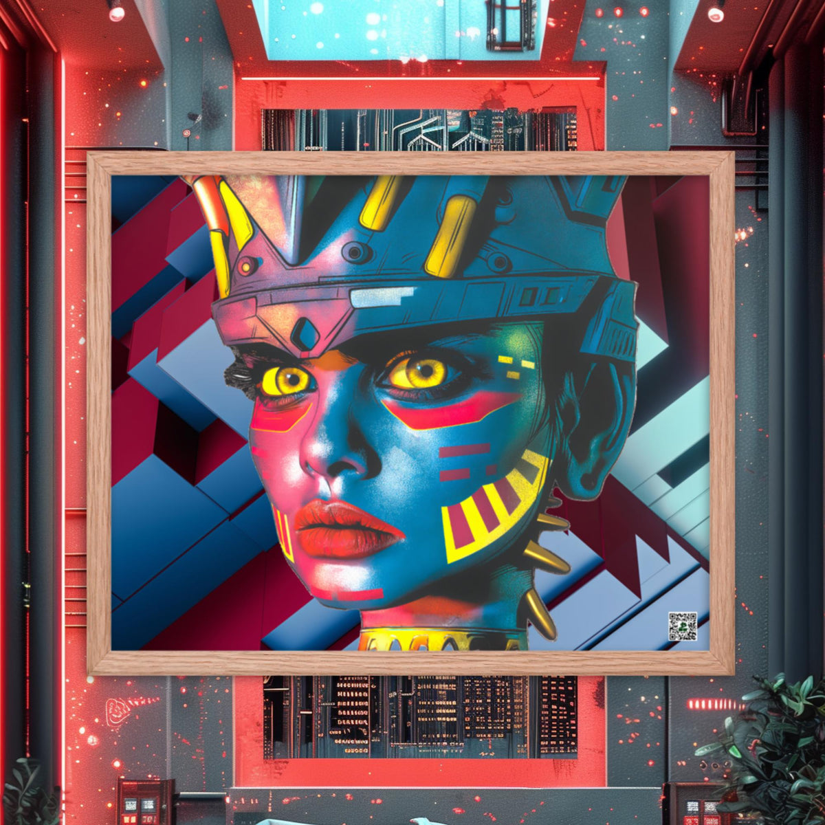 Cyber Empress - Framed photo paper poster - Geometric Pulse Colorway - BBairt