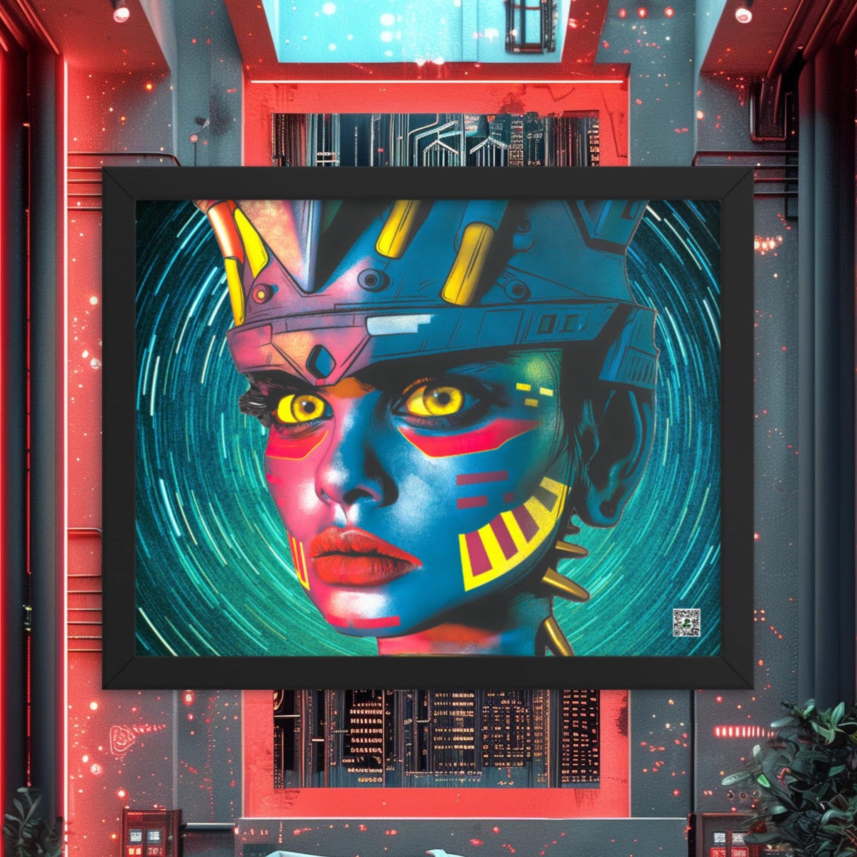 Cyber Empress - Framed photo paper poster - Stellar Vortex Colorway - BBairt