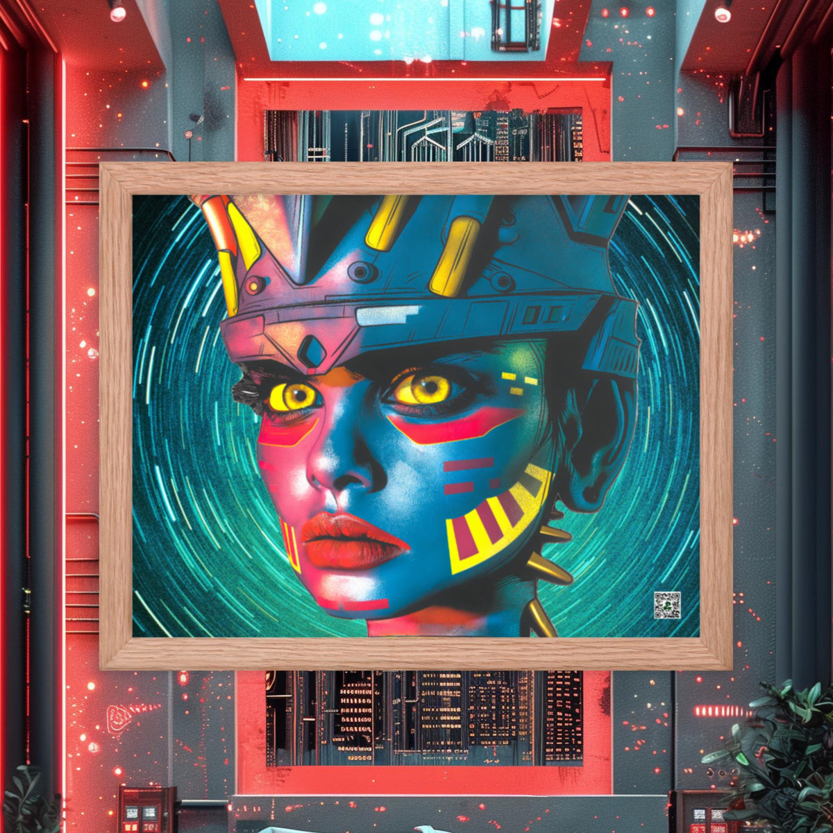 Cyber Empress - Framed photo paper poster - Stellar Vortex Colorway - BBairt