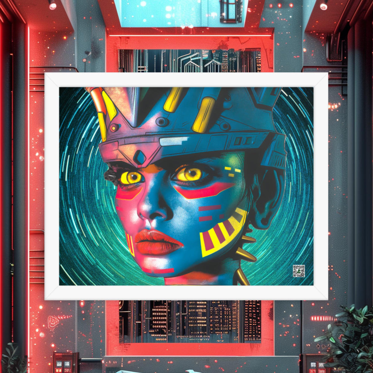 Cyber Empress - Framed photo paper poster - Stellar Vortex Colorway - BBairt