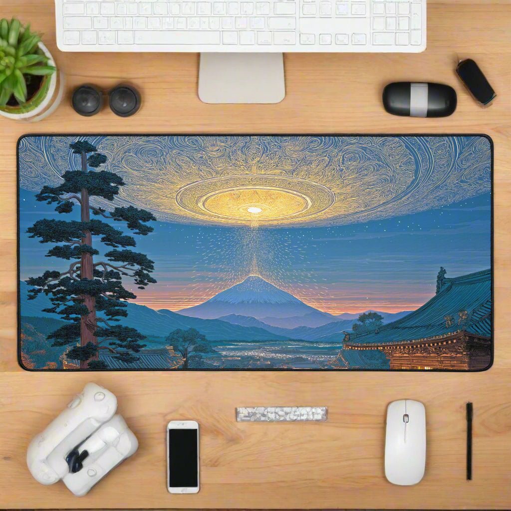 Dawn Over the Celestial Gate Desk Mat - BBairt