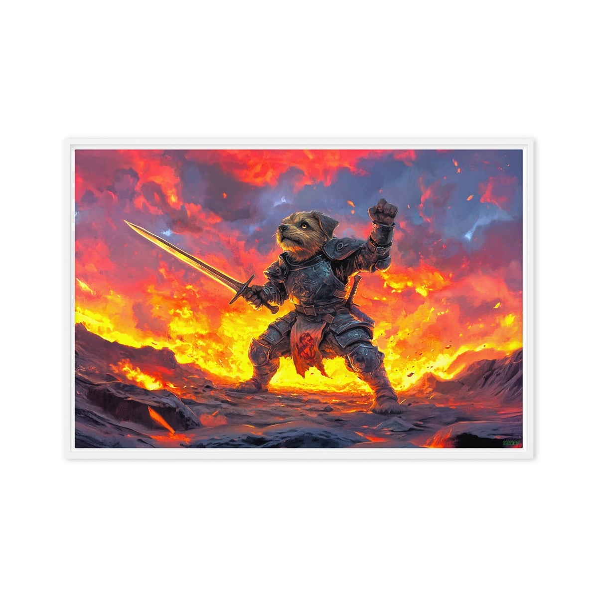 Emberpaw the Brave - Framed Canvas Print - BBairt