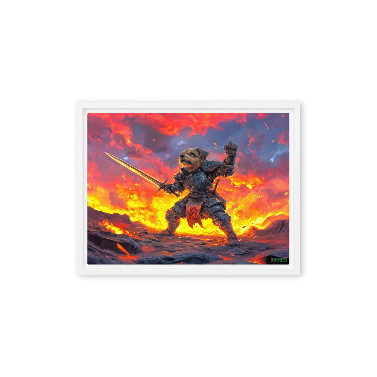 Emberpaw the Brave - Framed Canvas Print - BBairt