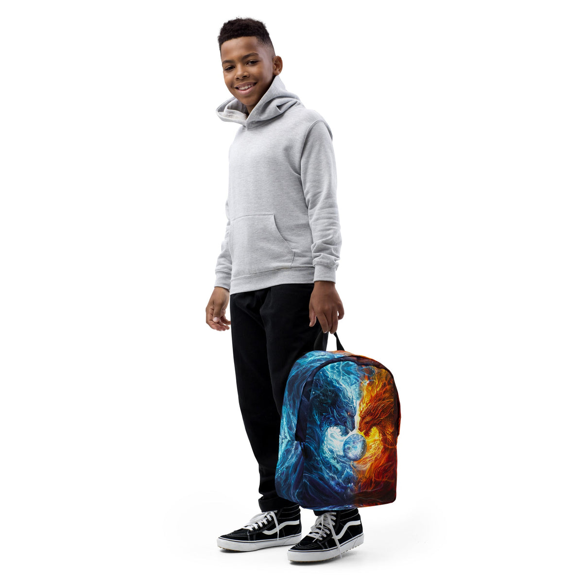 Equinox Harmony: Fire and Ice Guardians - Minimalist Backpack - BBairt