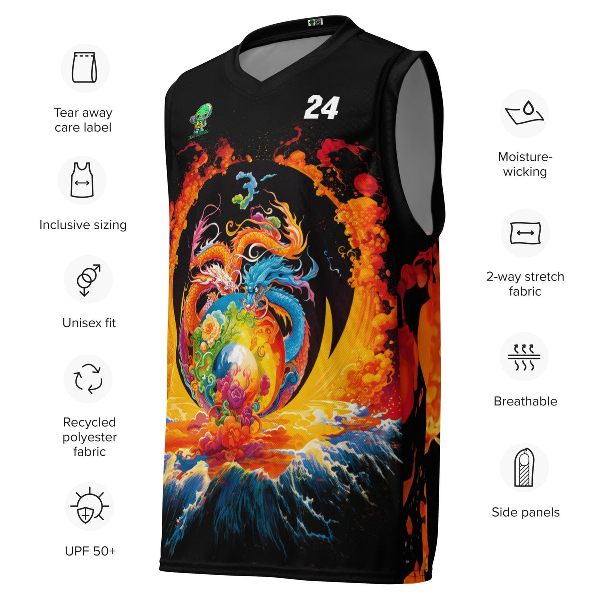 Eternal Harmony: Dual Dragon Basketball Jersey - BBairt