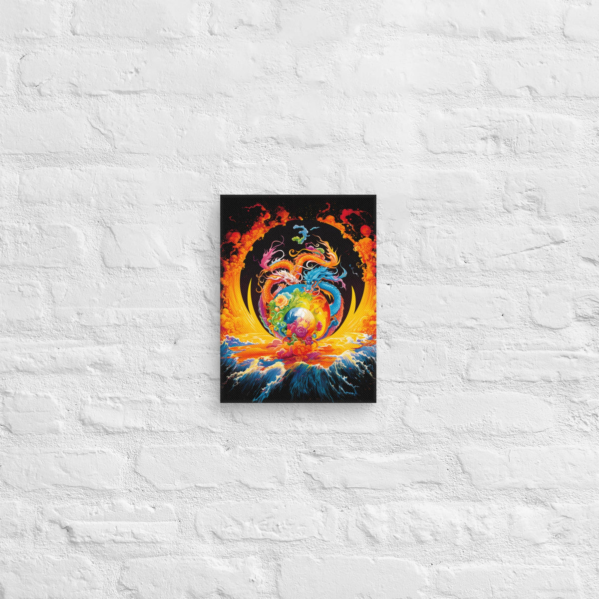 Eternal Harmony: Dual Dragon Canvas Print - BBairt