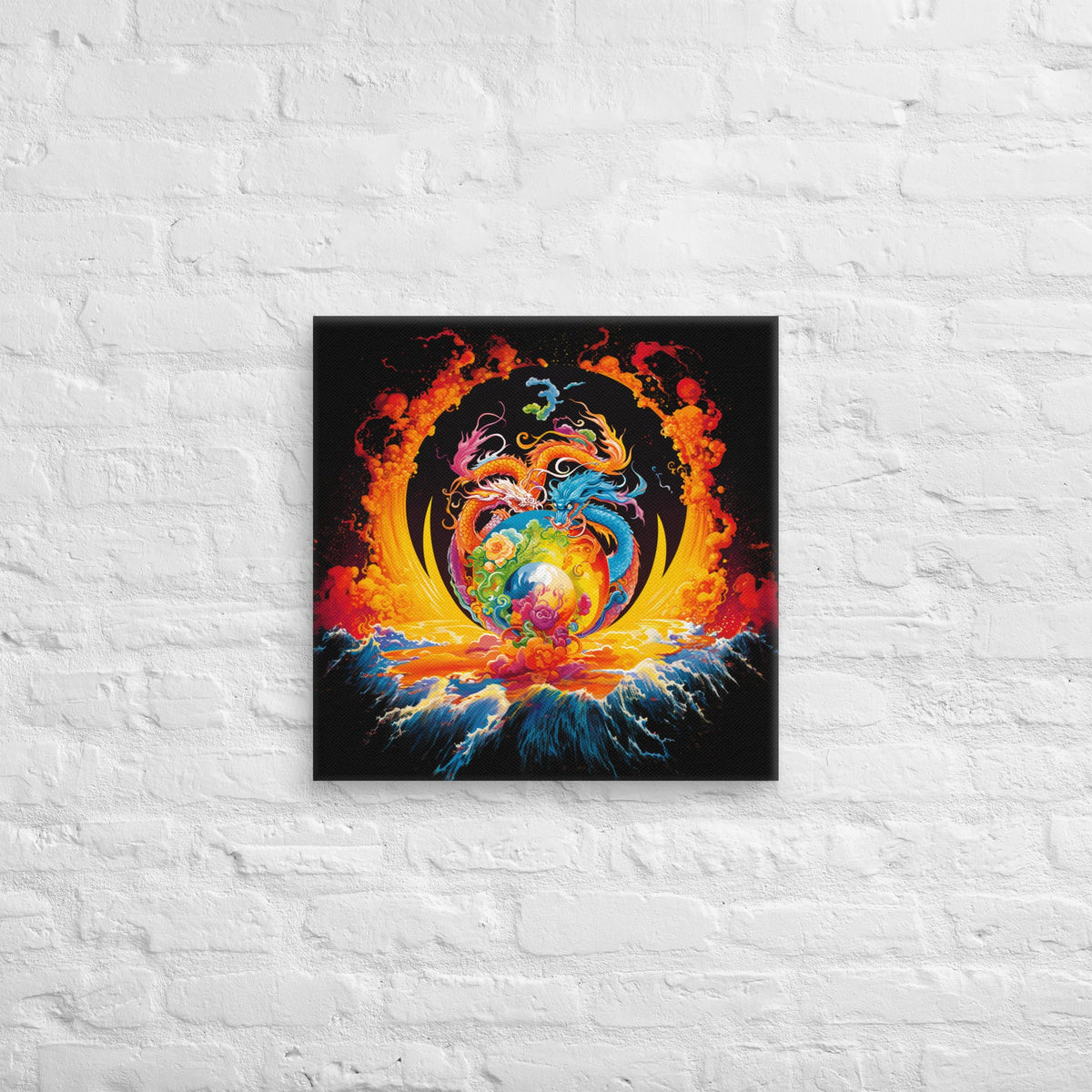 Eternal Harmony: Dual Dragon Canvas Print - BBairt