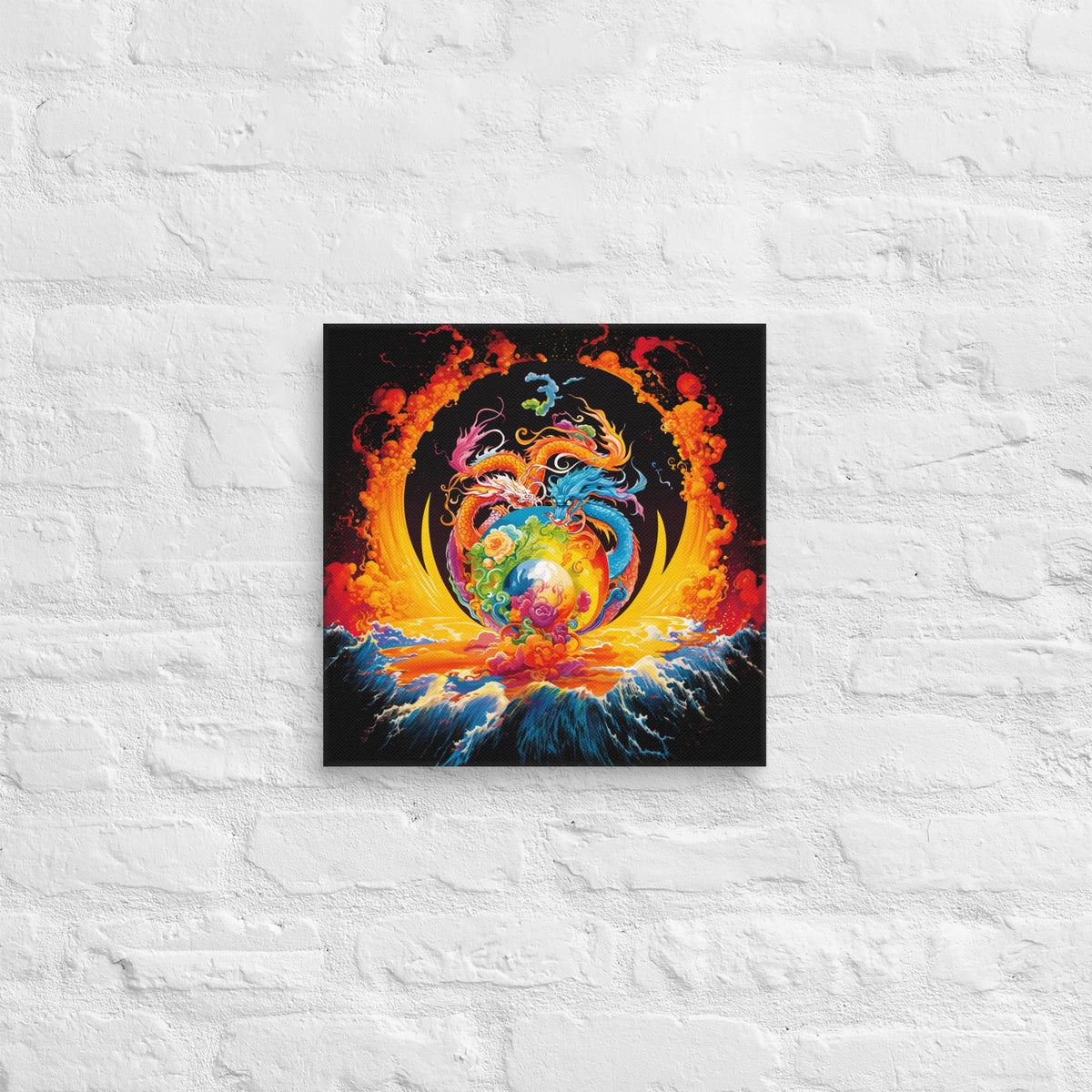 Eternal Harmony: Dual Dragon Canvas Print - BBairt