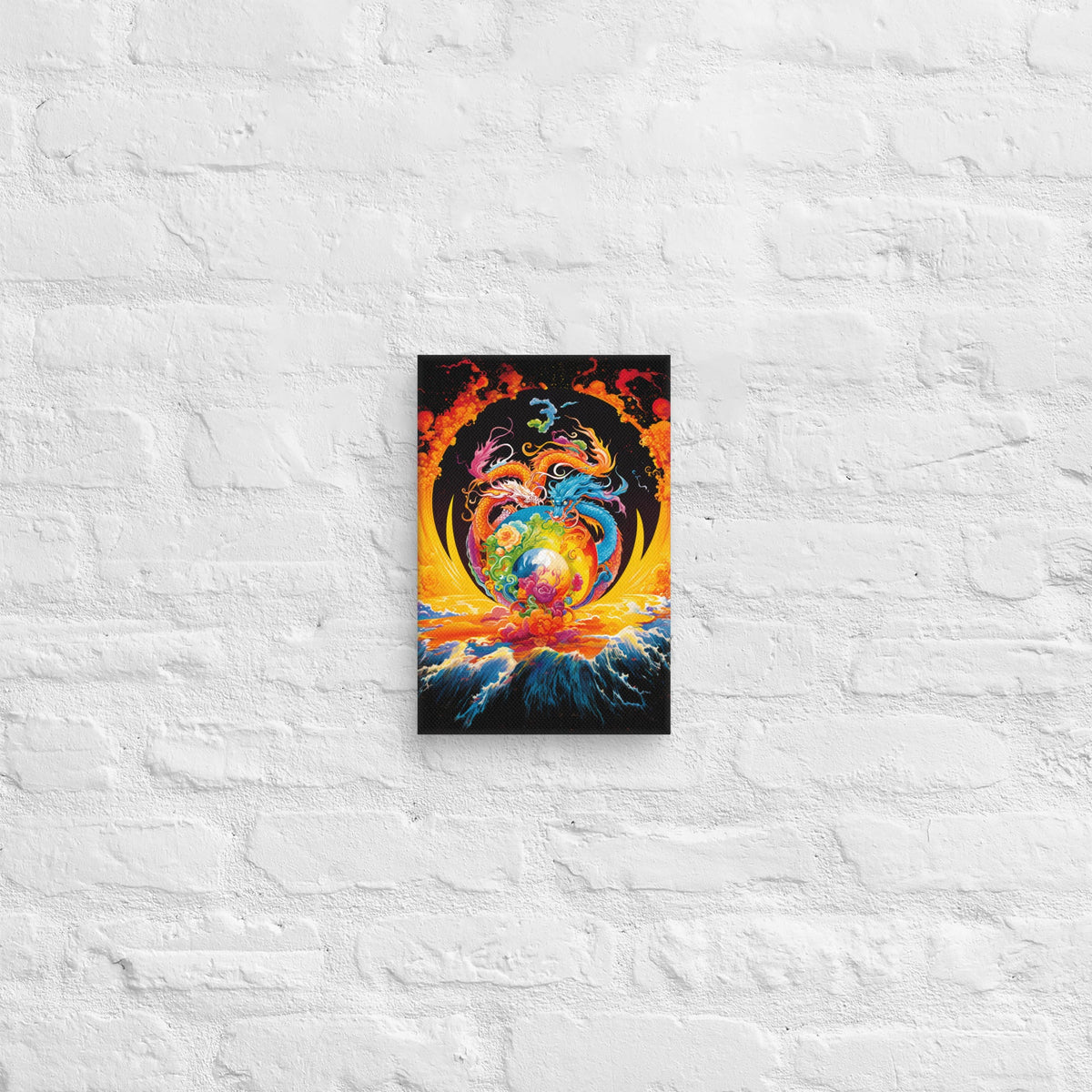 Eternal Harmony: Dual Dragon Canvas Print - BBairt