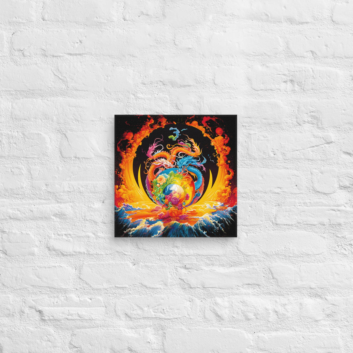 Eternal Harmony: Dual Dragon Canvas Print - BBairt