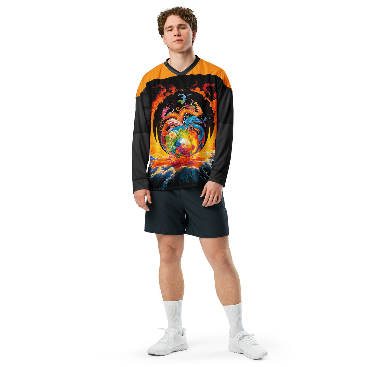 Eternal Harmony: Dual Dragon Hockey Jersey - BBairt