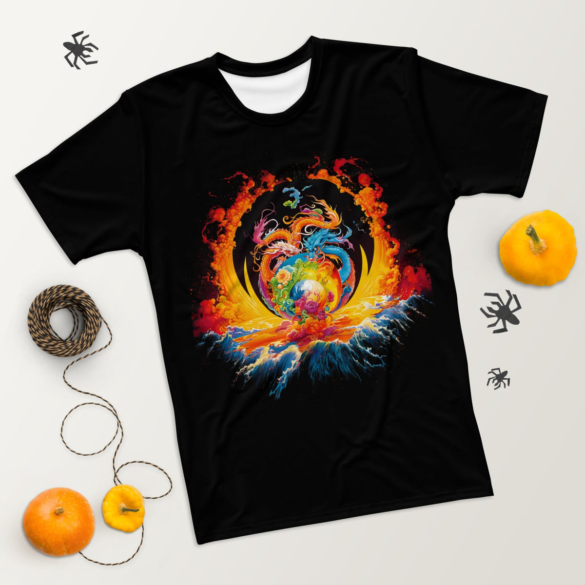 Eternal Harmony: Dual Dragon Men's Crew Neck T-Shirt - BBairt