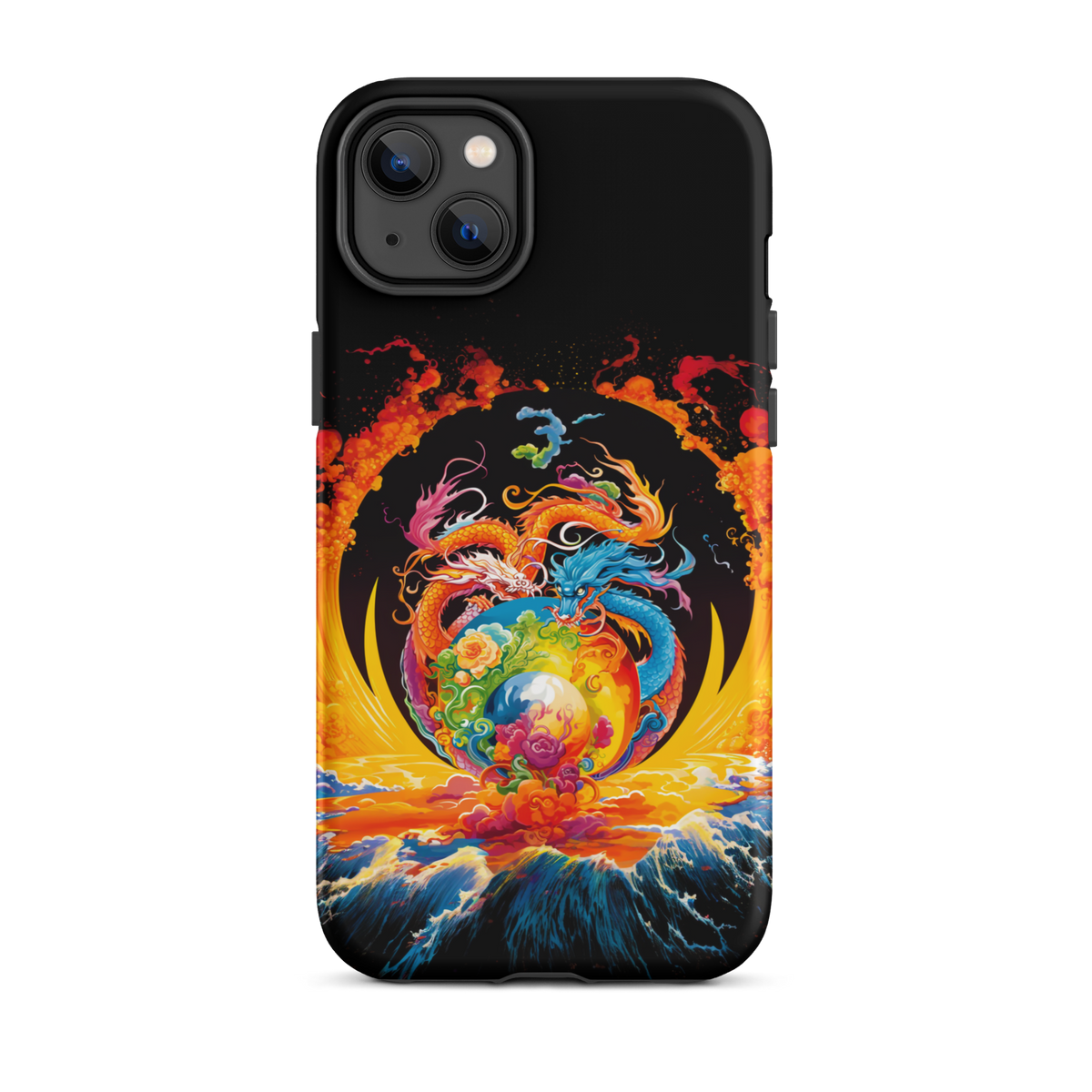 Eternal Harmony: Dual Dragon Tough iPhone Case - BBairt