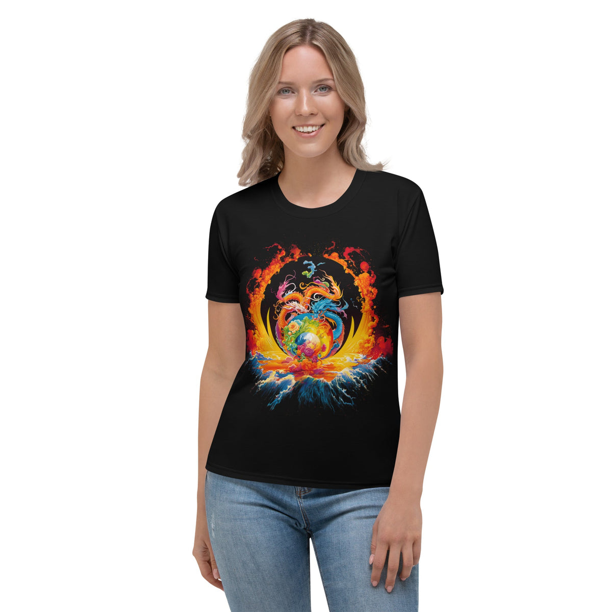 Eternal Harmony: Dual Dragon Women's T-Shirt - BBairt