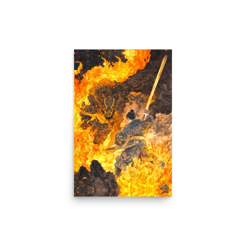 Flameborn Duel Photo Paper Poster - Mythic Jheyz Collection - BBairt