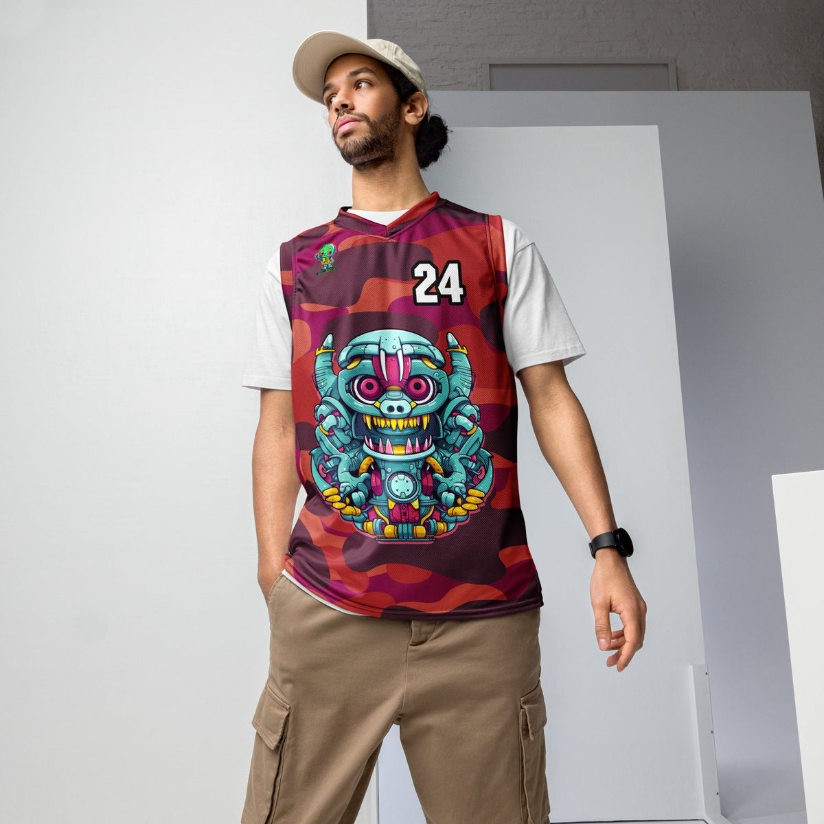 Gear Critter - Recycled unisex basketball jersey - Inferno Camo Colorway - BBairt