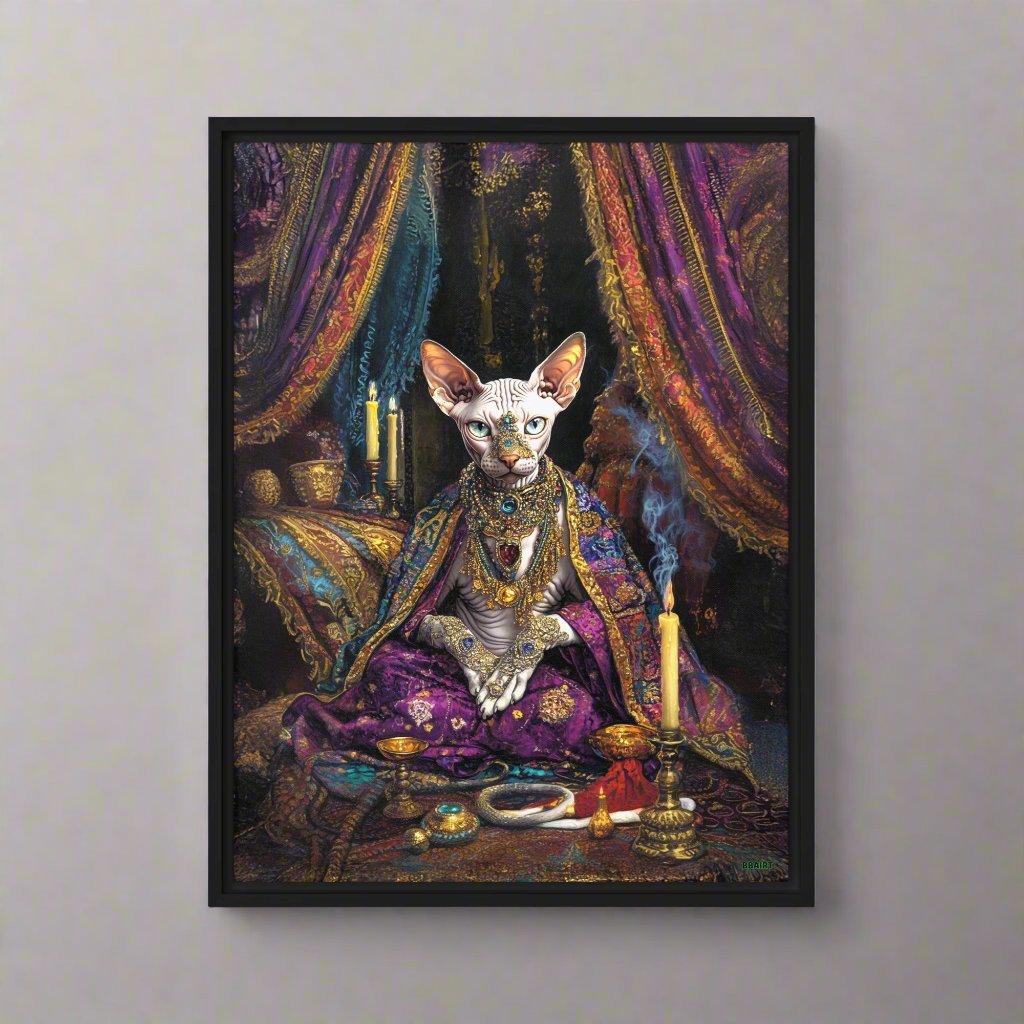 Her Majesty Sphinxara – Framed Canvas Print - BBairt