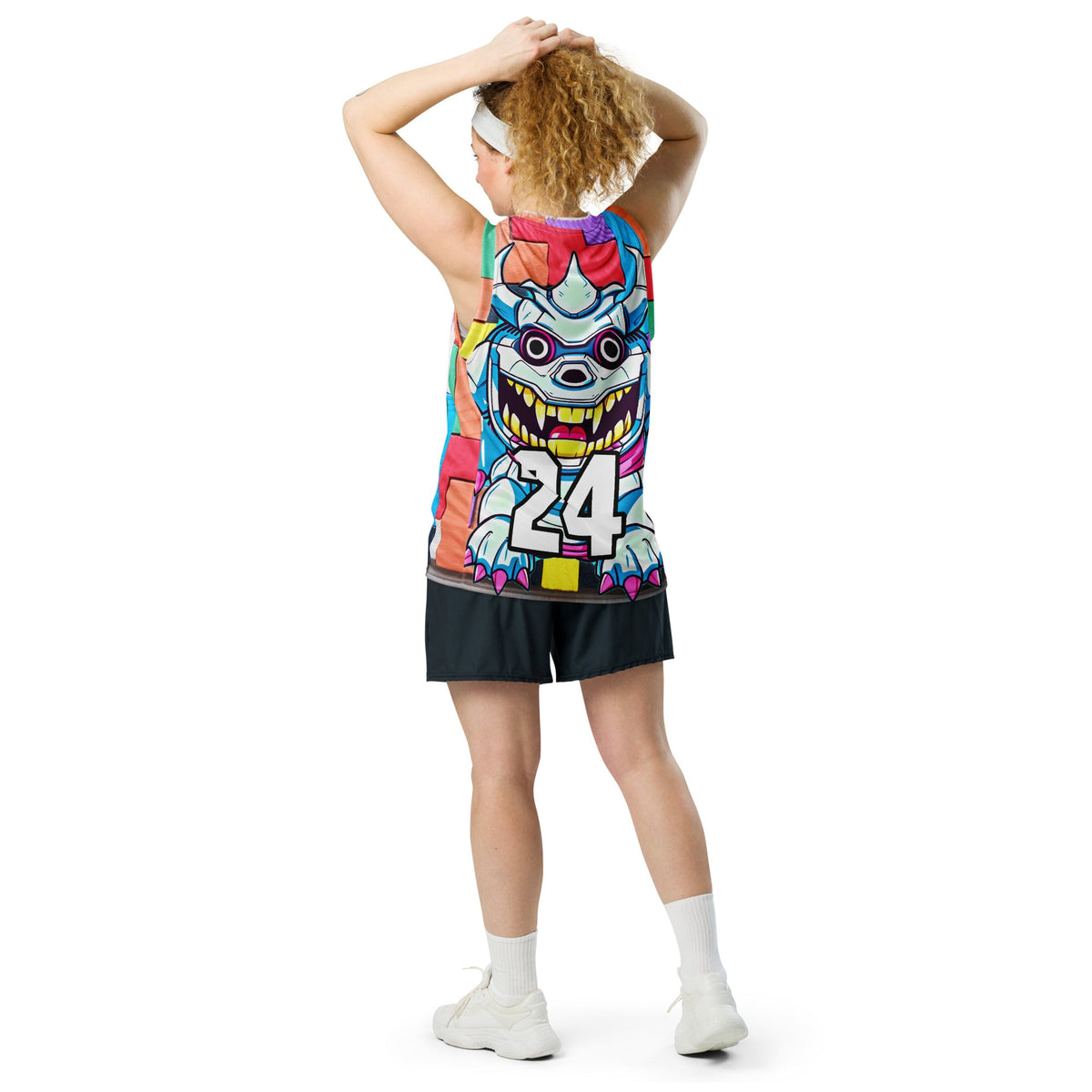 Kind Claw - Recycled unisex basketball jersey - Block Fusion Colorway - BBairt