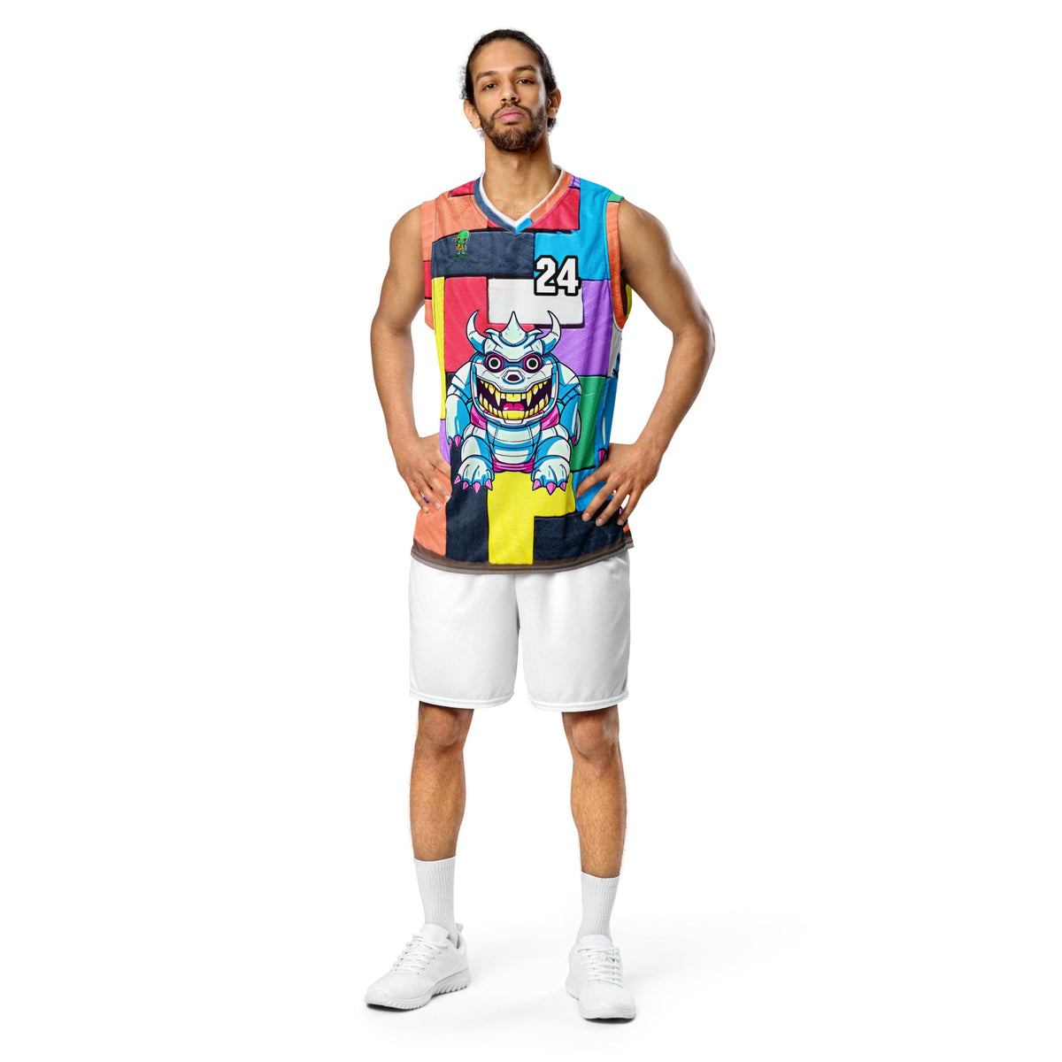 Kind Claw - Recycled unisex basketball jersey - Block Fusion Colorway - BBairt