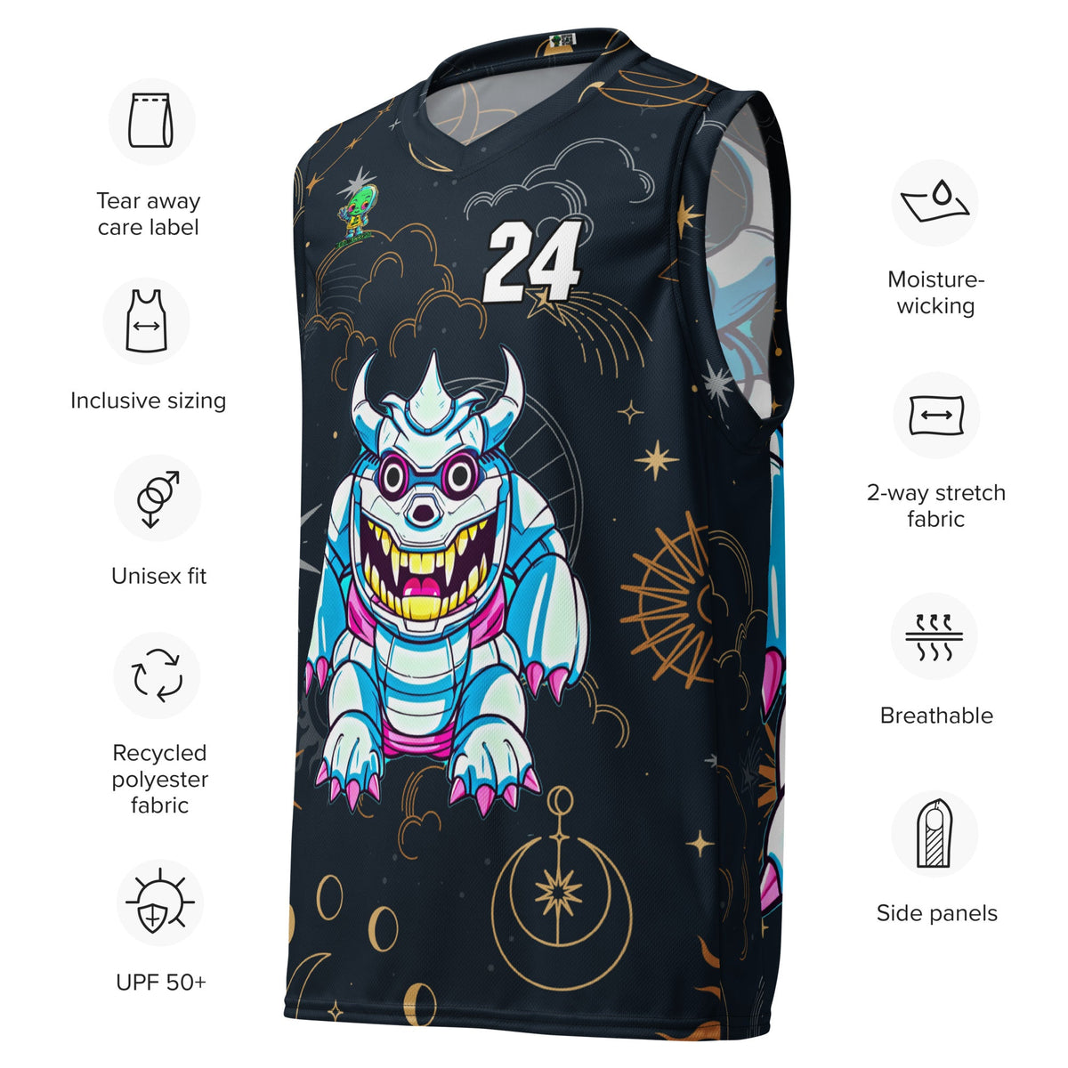Kind Claw - Recycled unisex basketball jersey - Starry Odyssey Colorway - BBairt