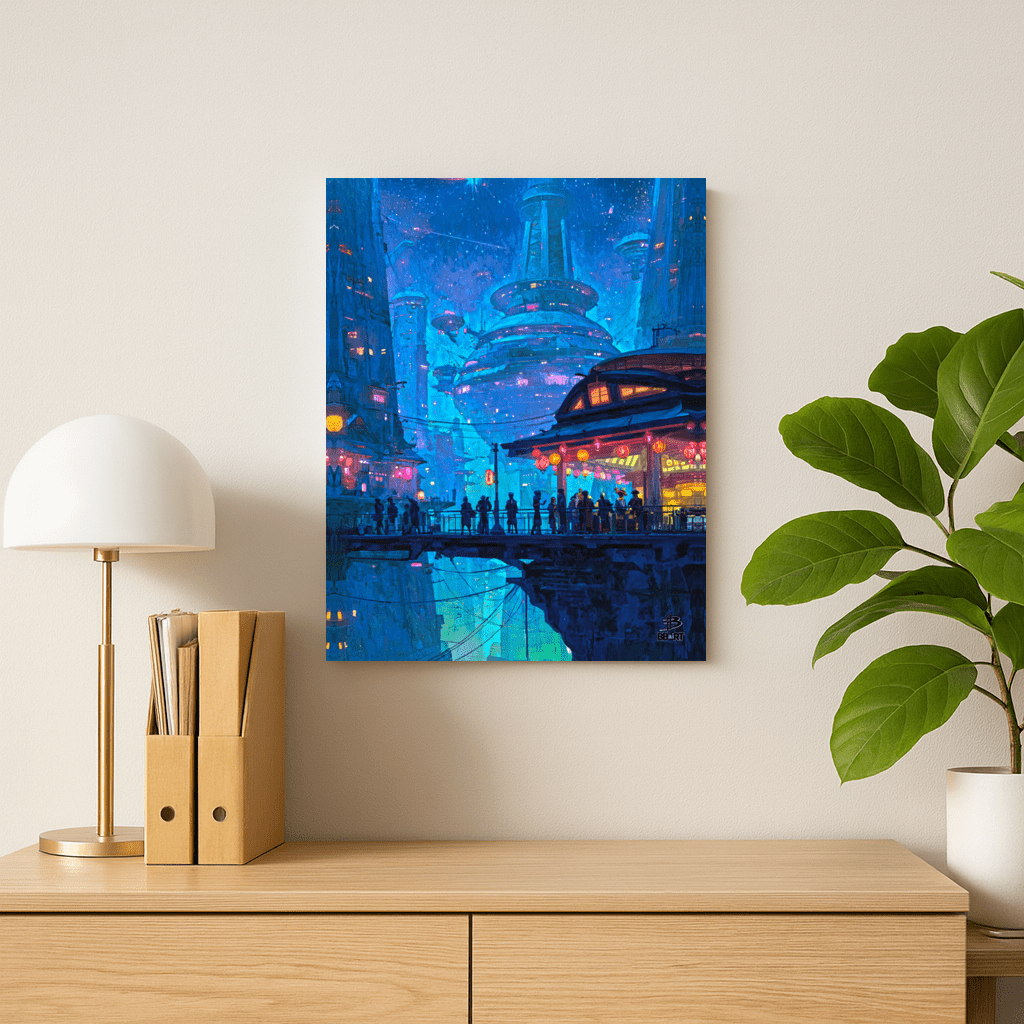 Lanterns Over Neo - Kyoto – Photo Paper Poster - BBairt