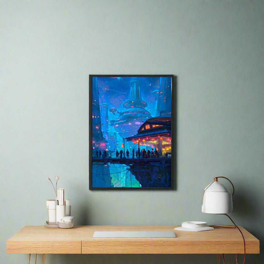Lanterns Over Neo - Kyoto – Photo Paper Poster - BBairt