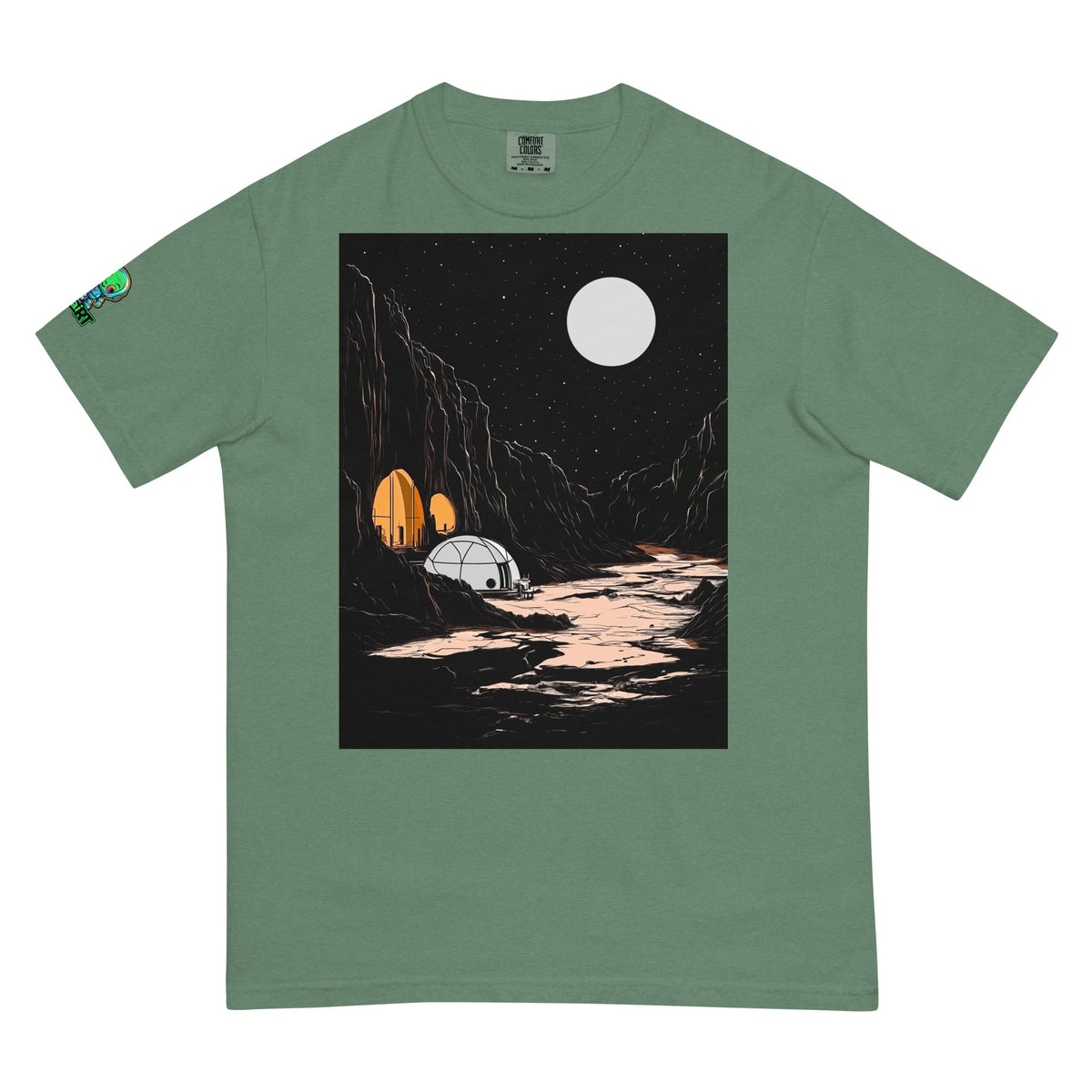 Lunar Outpost - Unisex garment - dyed heavyweight t-shirt - BBairt