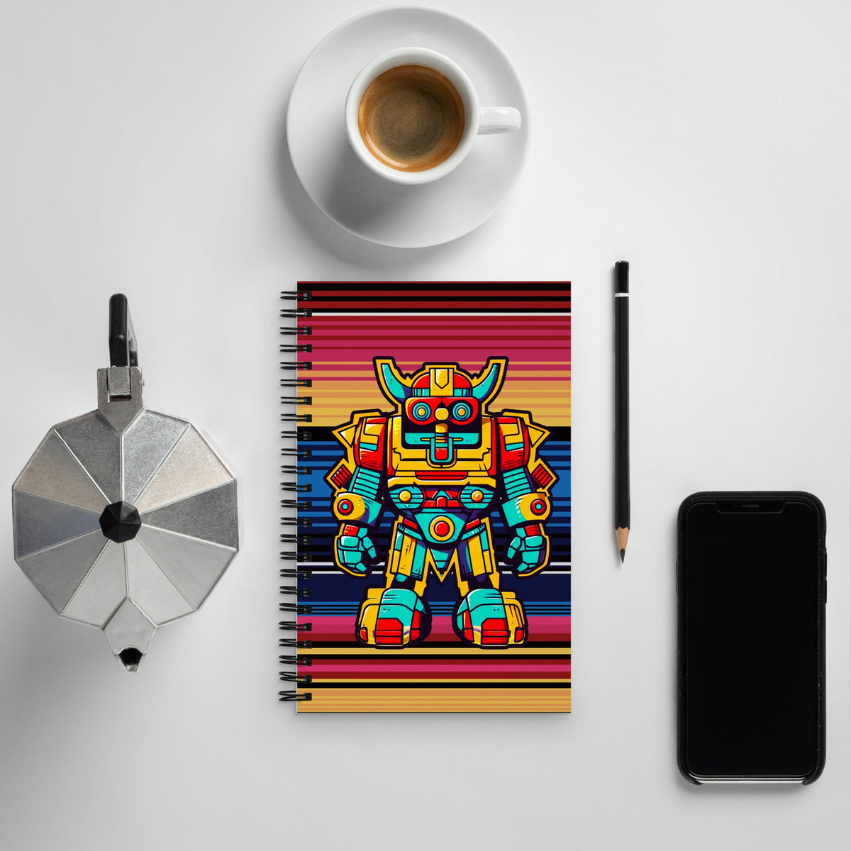 Mech Bushido Guardian - Spiral notebook - BBairt