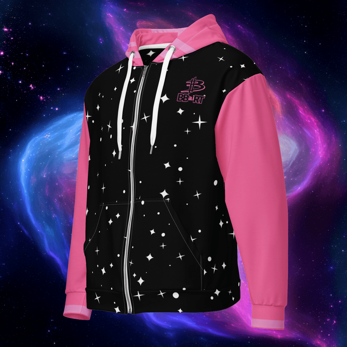 Mochi the Astro Kitten - Unisex All - Over Print Zip Hoodie - BBairt