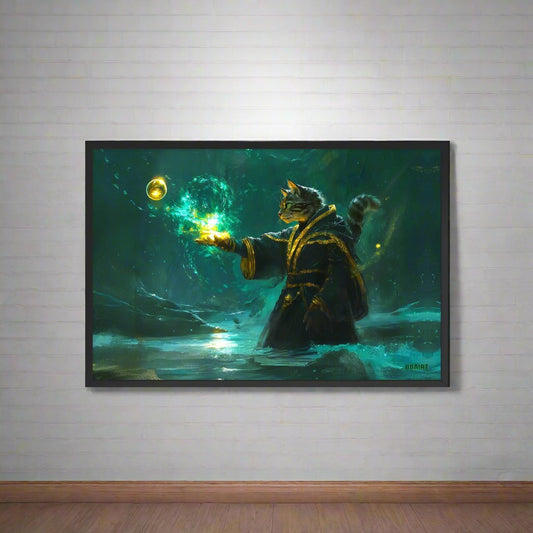 Mysticpaw the Spellcaster - Framed Matte Poster - BBairt