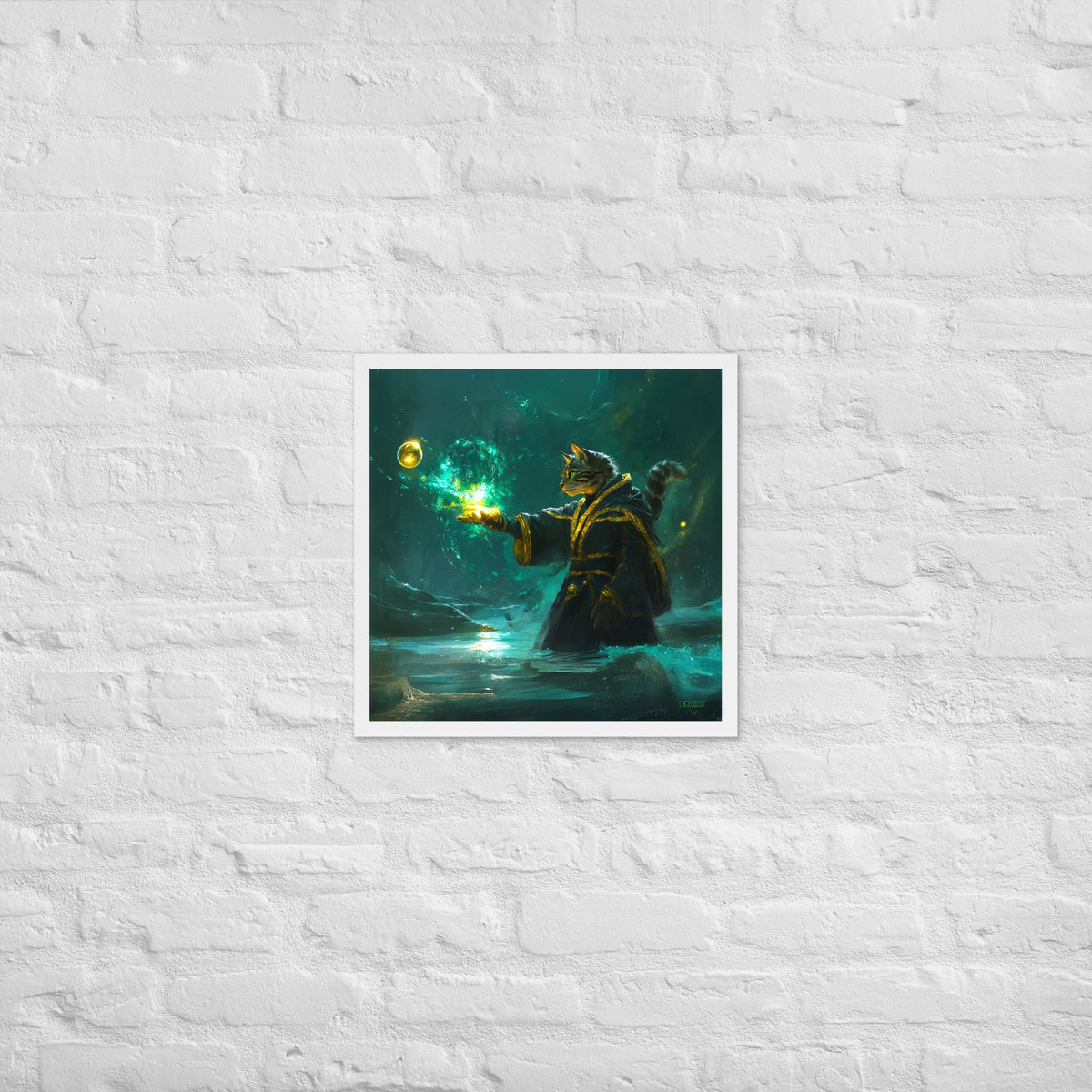 Mysticpaw the Spellcaster - Framed Matte Poster - BBairt