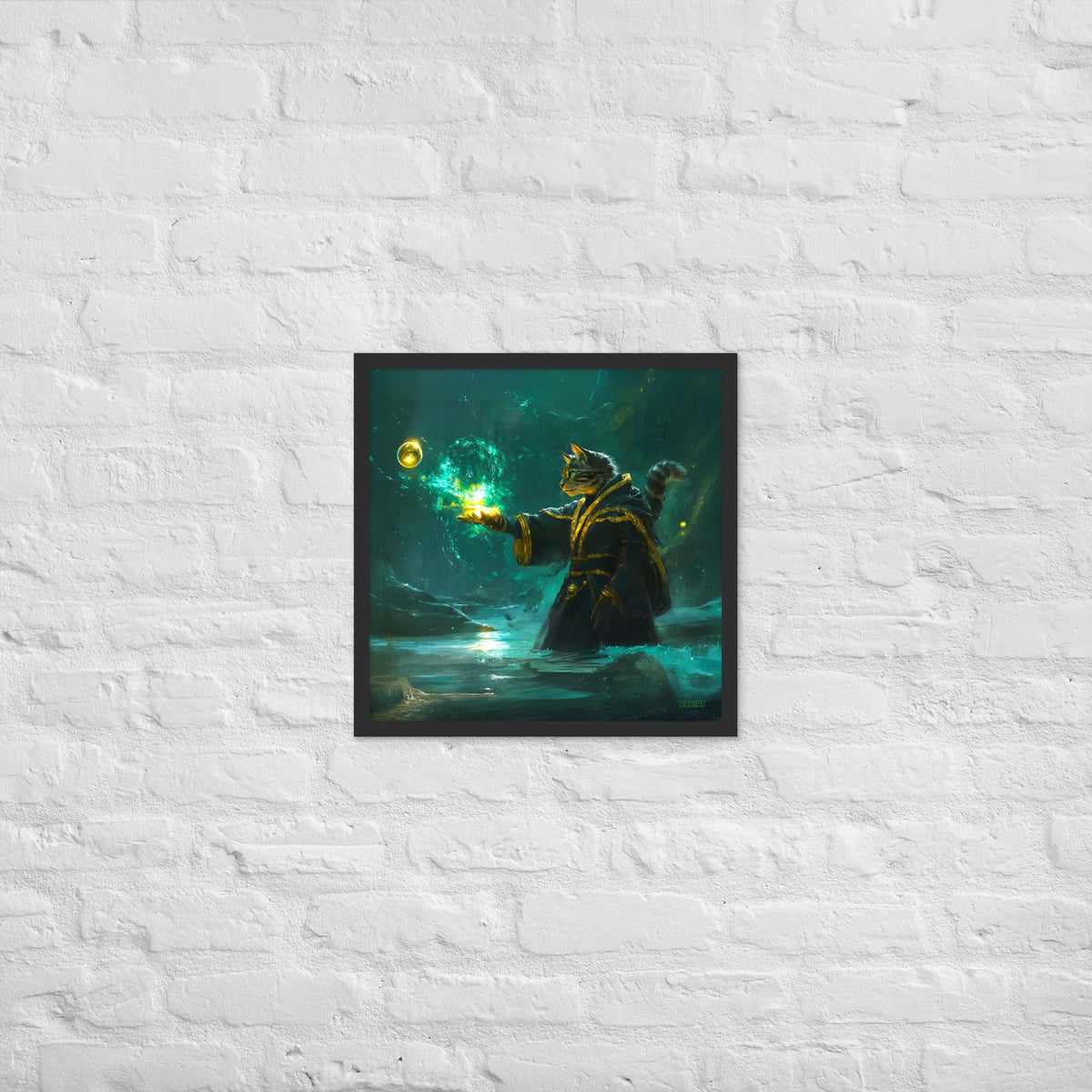 Mysticpaw the Spellcaster - Framed Matte Poster - BBairt