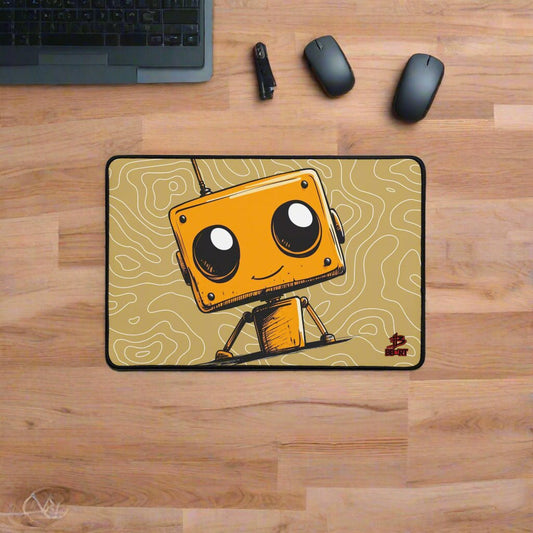 Orange Bot Buddy - Desk Mat - BBairt
