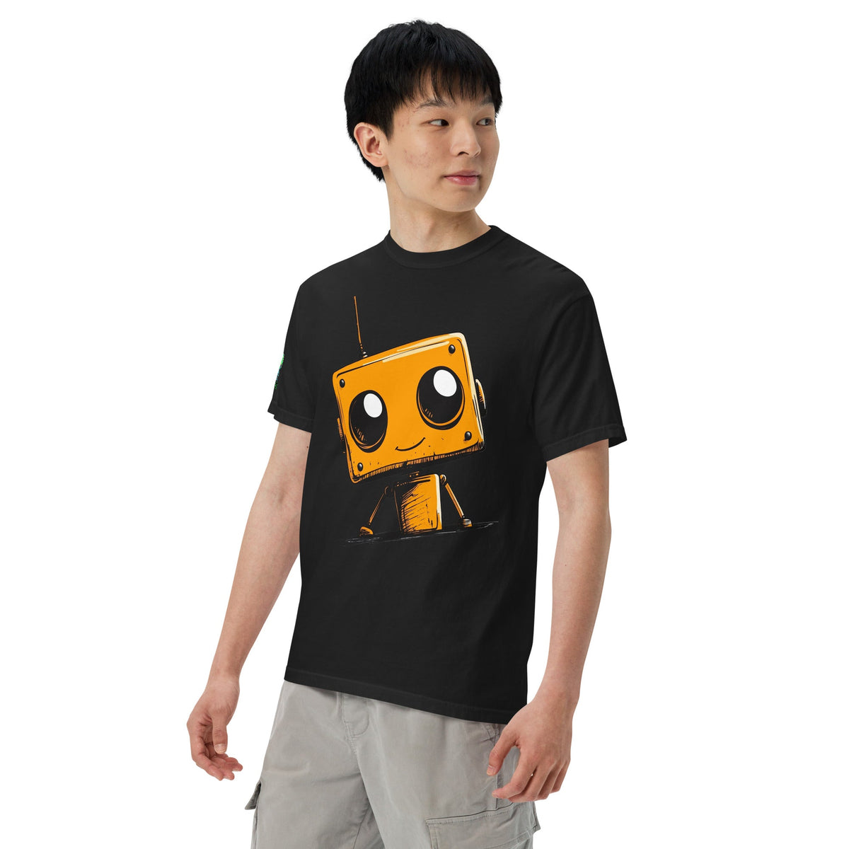 Orange Bot Buddy - Unisex garment - dyed heavyweight t-shirt - BBairt