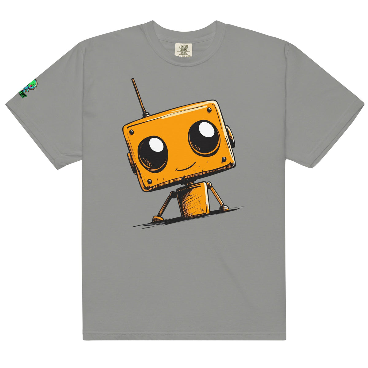 Orange Bot Buddy - Unisex garment - dyed heavyweight t-shirt - BBairt