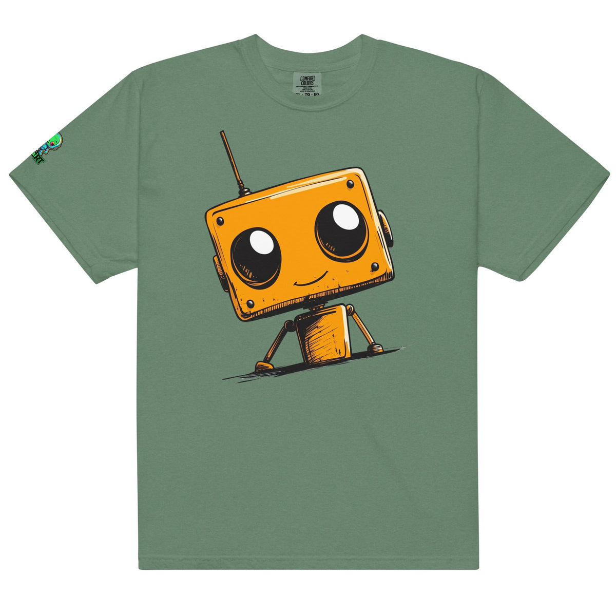 Orange Bot Buddy - Unisex garment - dyed heavyweight t-shirt - BBairt