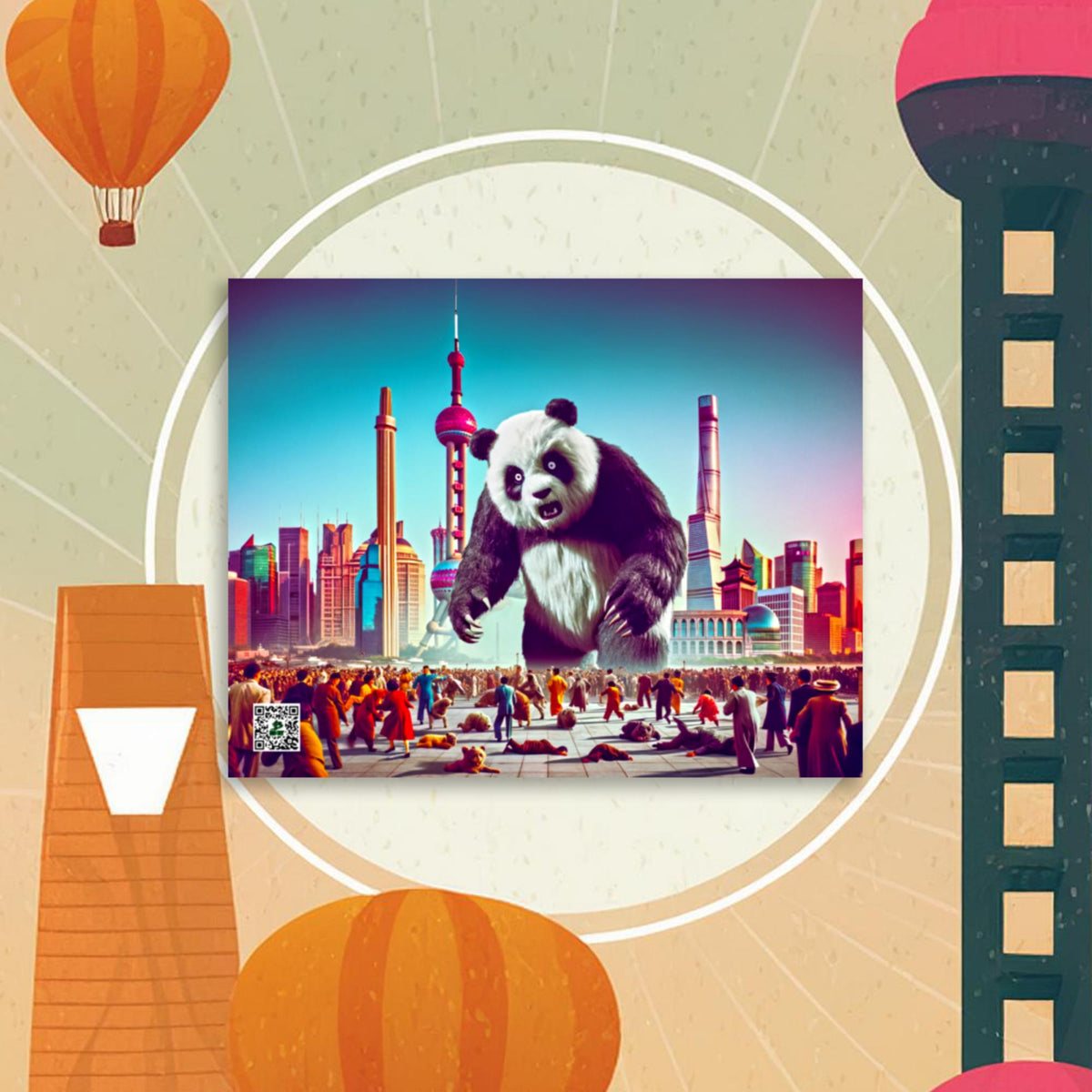 Pandaemonium in Pudong - Photo paper poster - BBairt
