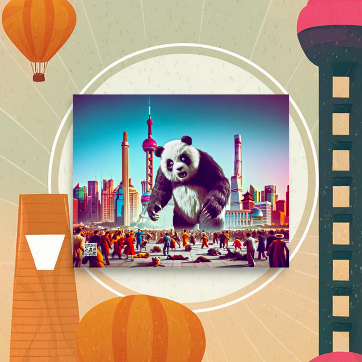 Pandaemonium in Pudong - Photo paper poster - BBairt
