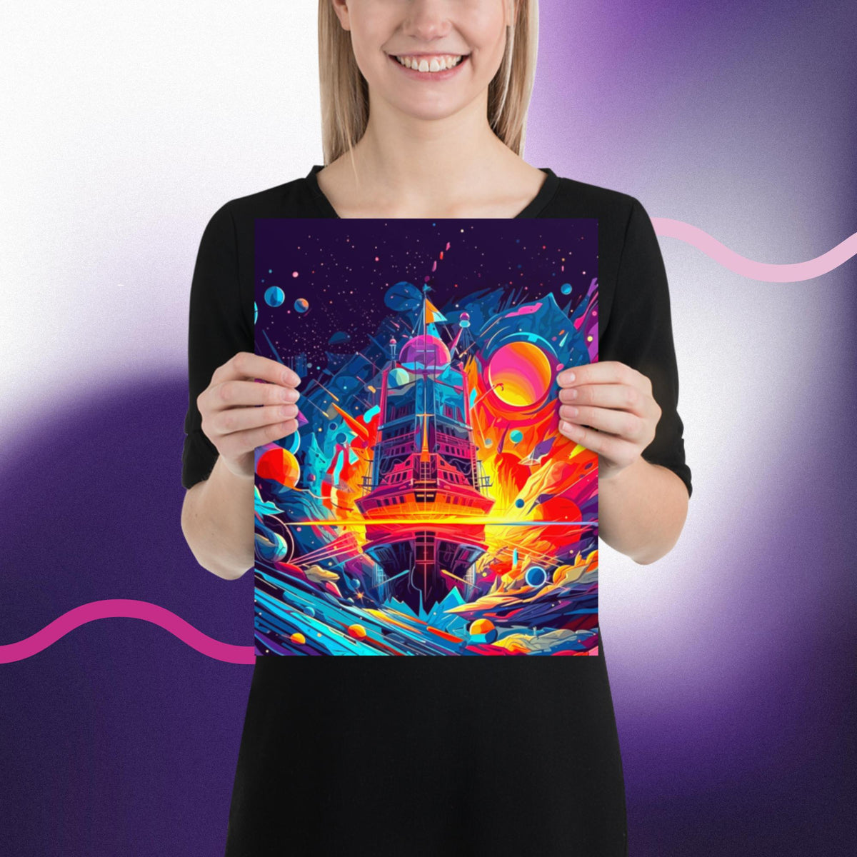 Pioneers of the Cubist Cosmos - Photo paper poster - BBairt