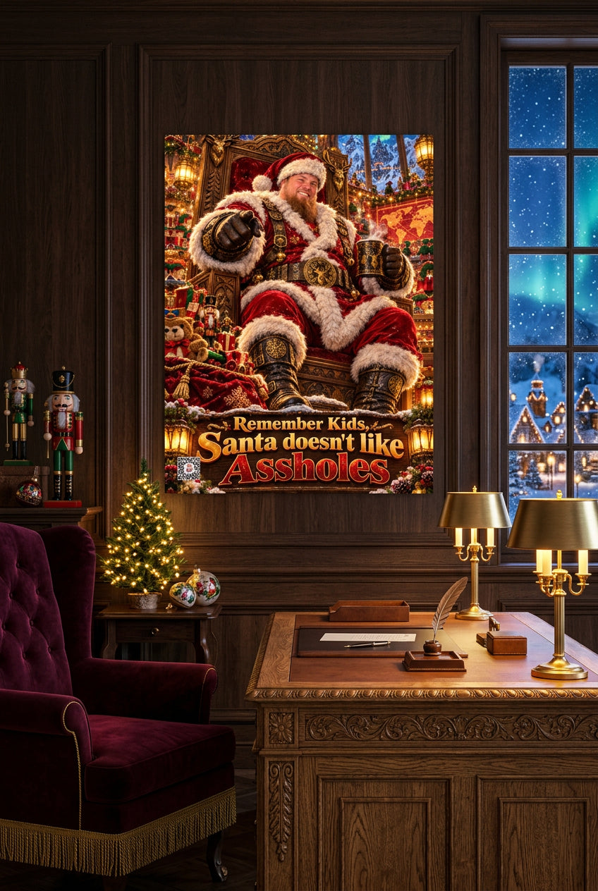 Big Ed – Throne of the North Pole – 12 × 16 inch premium luster photo paper poster; Big Ed memorial Christmas artwork, unframed product mockup by BBairt